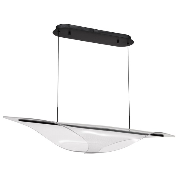 Nuvo Geneva, 46 Inch LED Island Pendant, Matte Black, Silk Screened Acrylic Lens 62/2023 - main